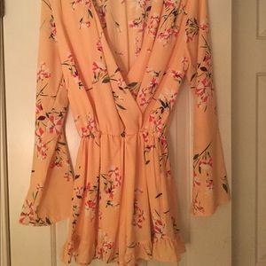Long sleeve floral romper